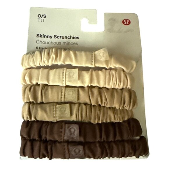 Lululemon Skinny Scrunchies 6 Pack O/S Neutral Tones Stretchy W9DB6S - Picture 2 of 7